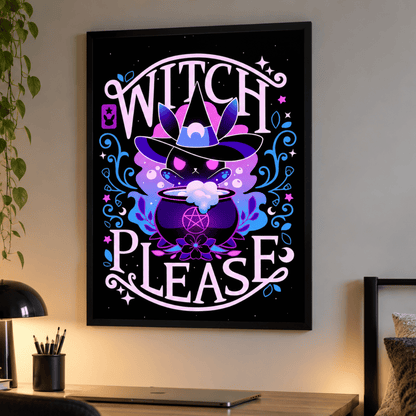 Witch Please Black Cat Canvas Print