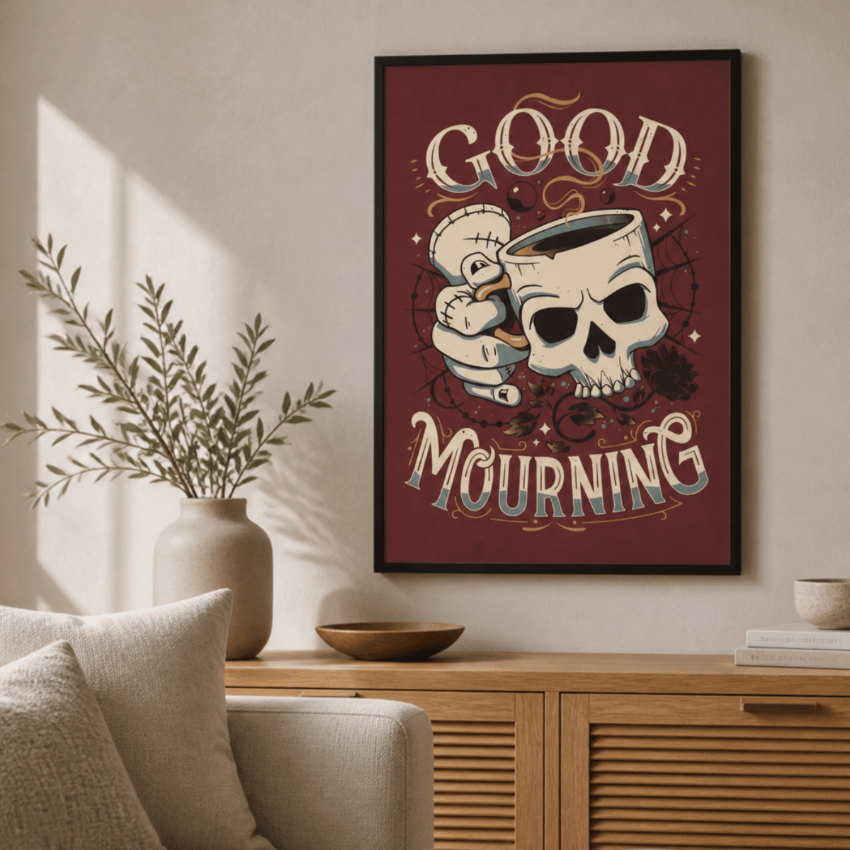 Good Mourning Skull Canvas Print