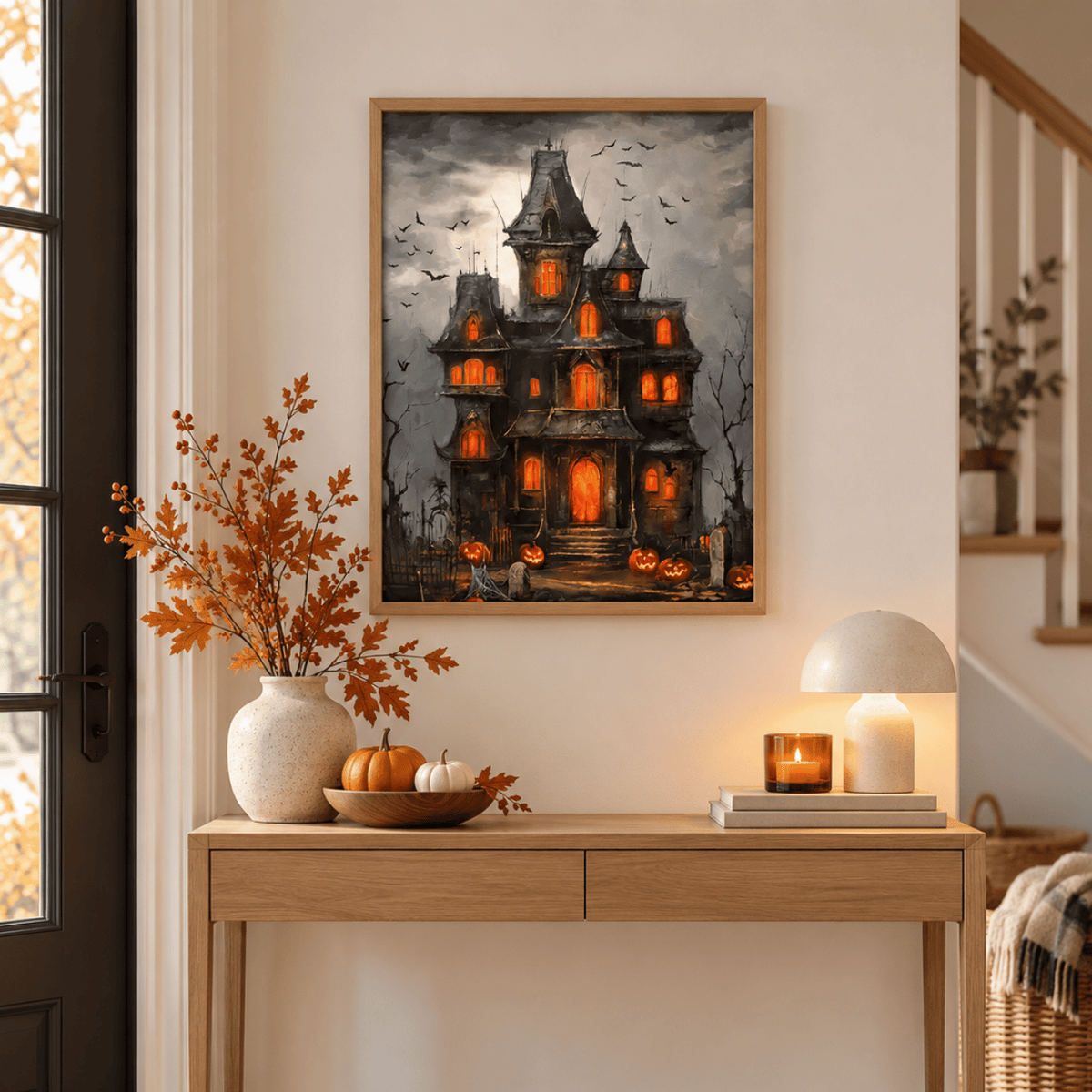 Midnight Manor Haunted House Canvas Print