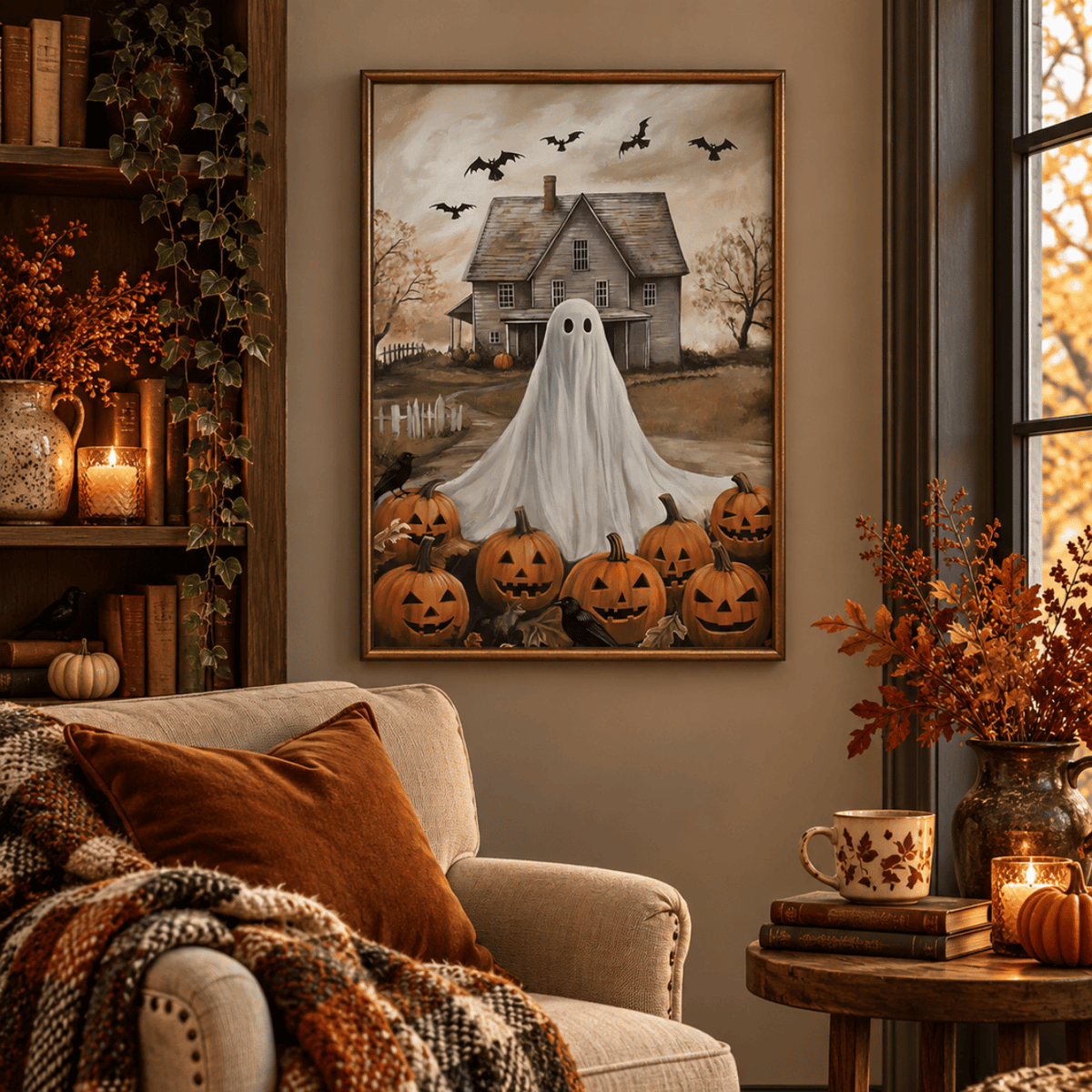 Pumpkin Patch Phantom Canvas Print