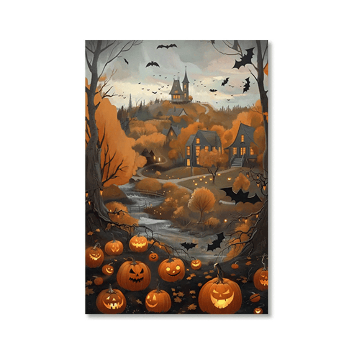 Pumpkin Hollow Halloween Village Canvas Print