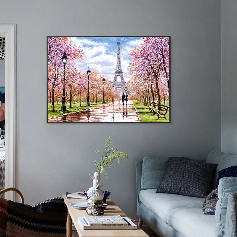 Romantic Paris Eiffel Tower Canvas Print