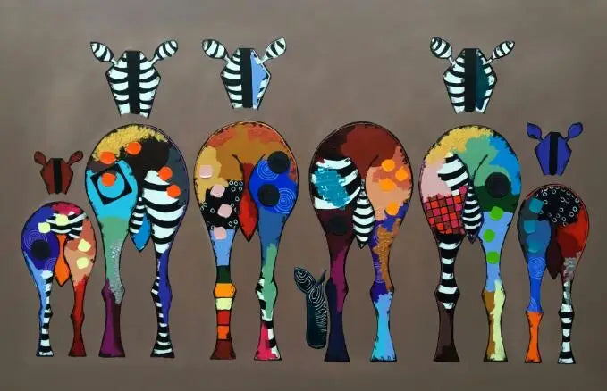 Colorful Abstract Zebra Canvas Print