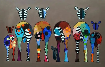 Colorful Abstract Zebra Canvas Print