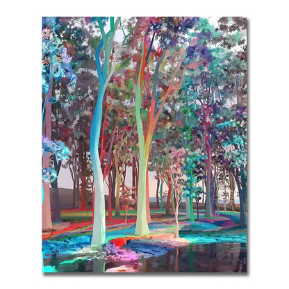 nordic colorful tree of life oil painting canvas