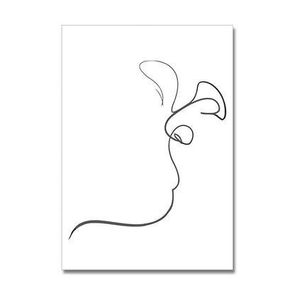 minimal abstract figure line art canvas print