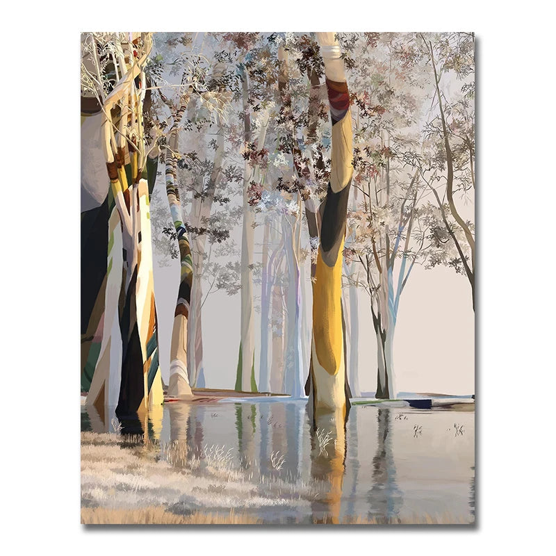 nordic colorful tree of life oil painting canvas