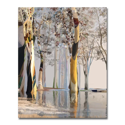 nordic colorful tree of life oil painting canvas