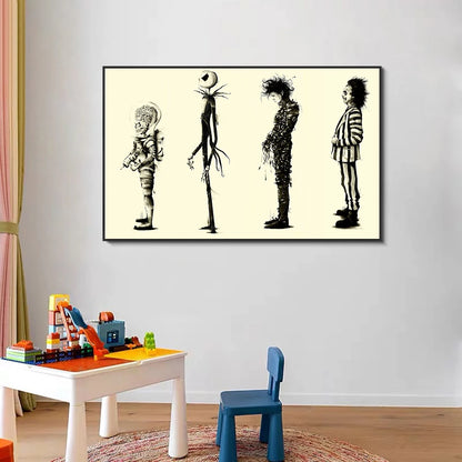 edward scissorhands movie poster tim burton canvas wall art