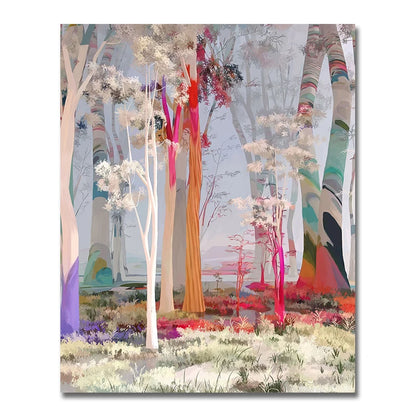 nordic colorful tree of life oil painting canvas