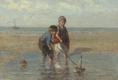 Canvas reproduction of Jozef Israëls’ “The Toy Sailboat” painting