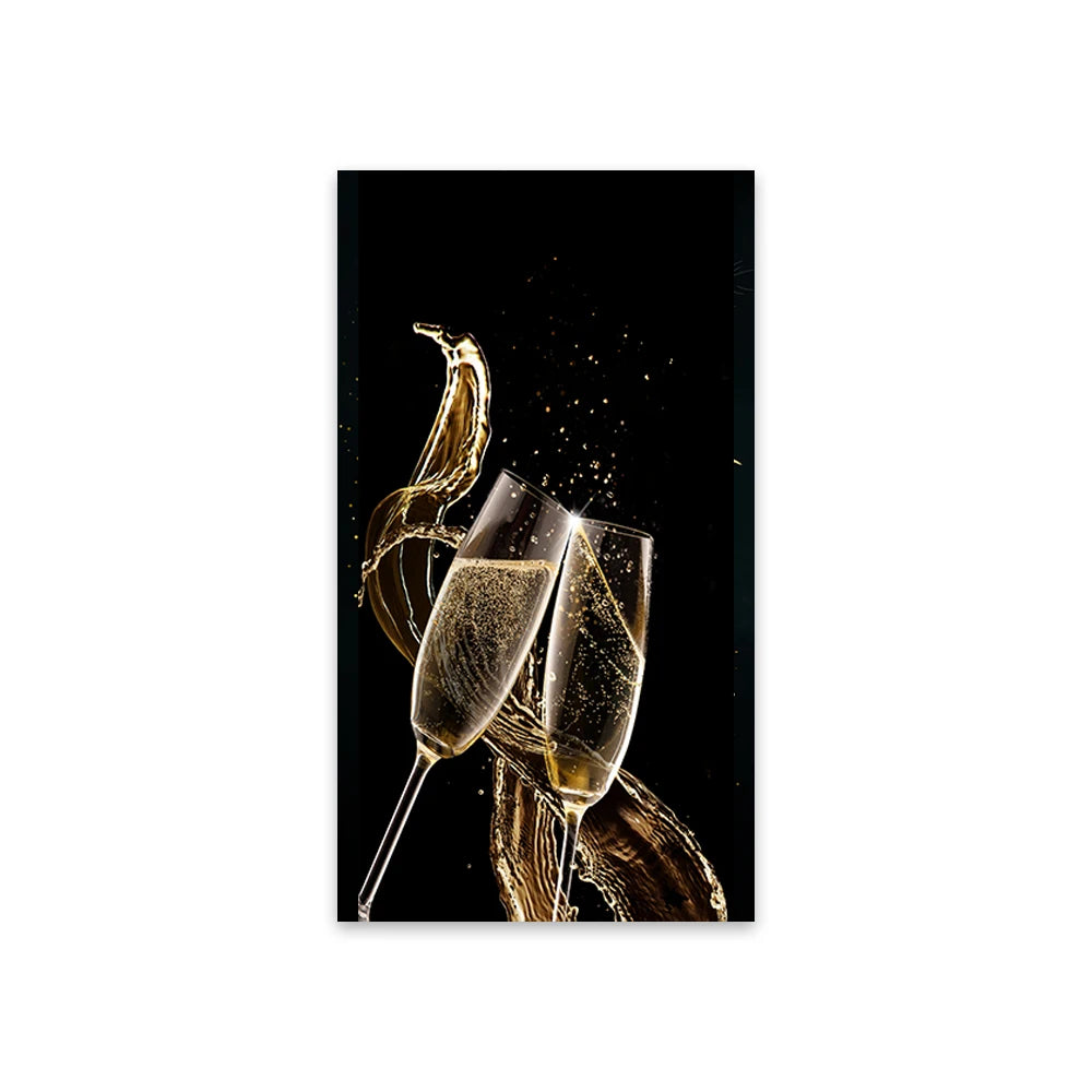 abstract flowering tree with golden leaves oil canvas wall art