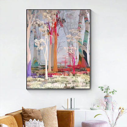 nordic colorful tree of life oil painting canvas