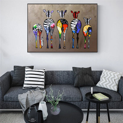 Colorful Abstract Zebra Canvas Print