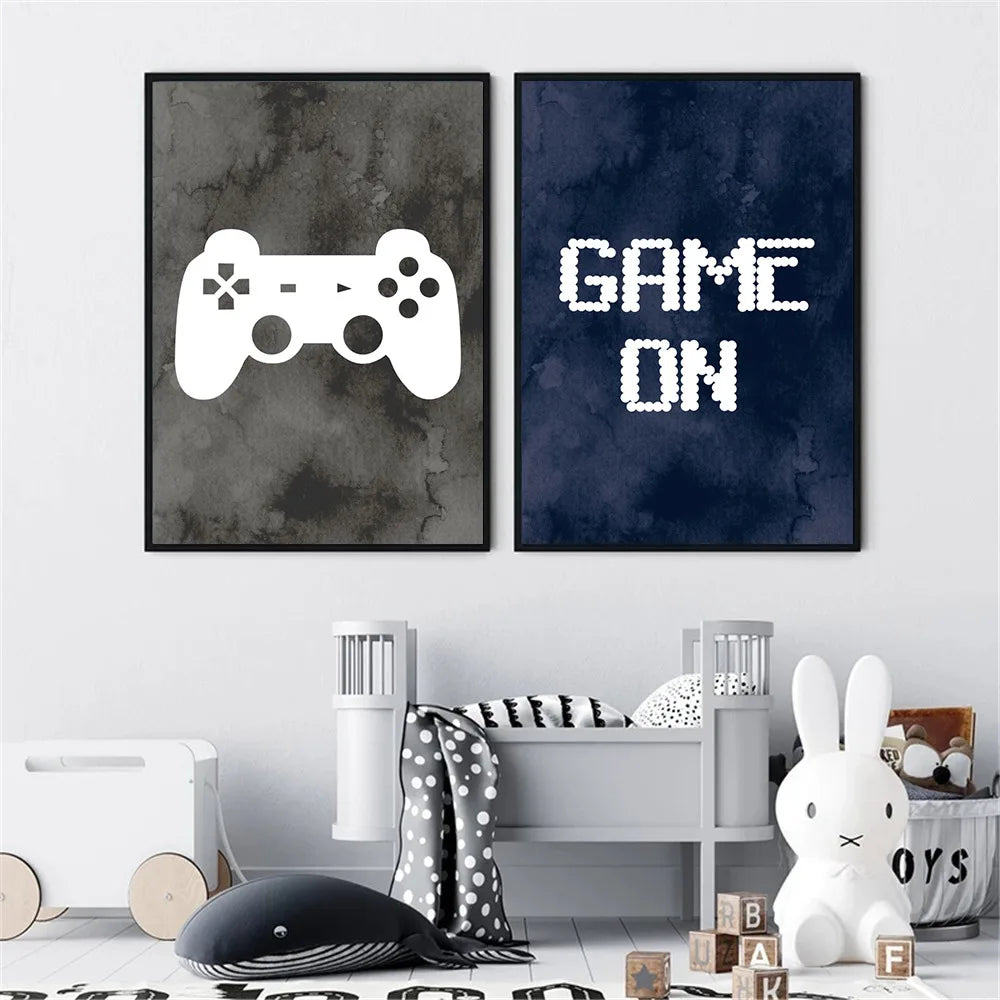 bold game controller graphic canvas wall art