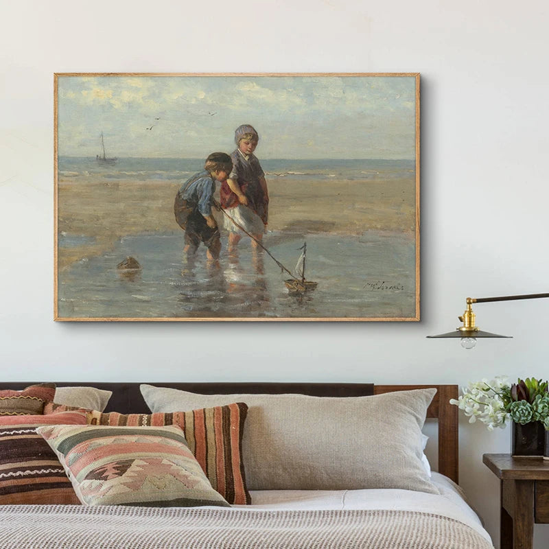 Canvas reproduction of Jozef Israëls’ “The Toy Sailboat” painting