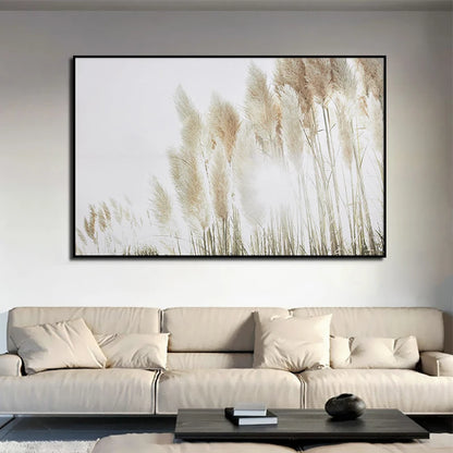 Beige Reed Plants Canvas