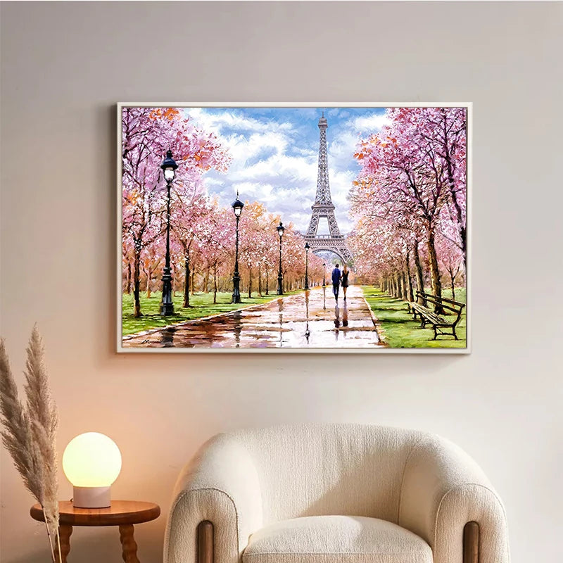 Romantic Paris Eiffel Tower Canvas Print