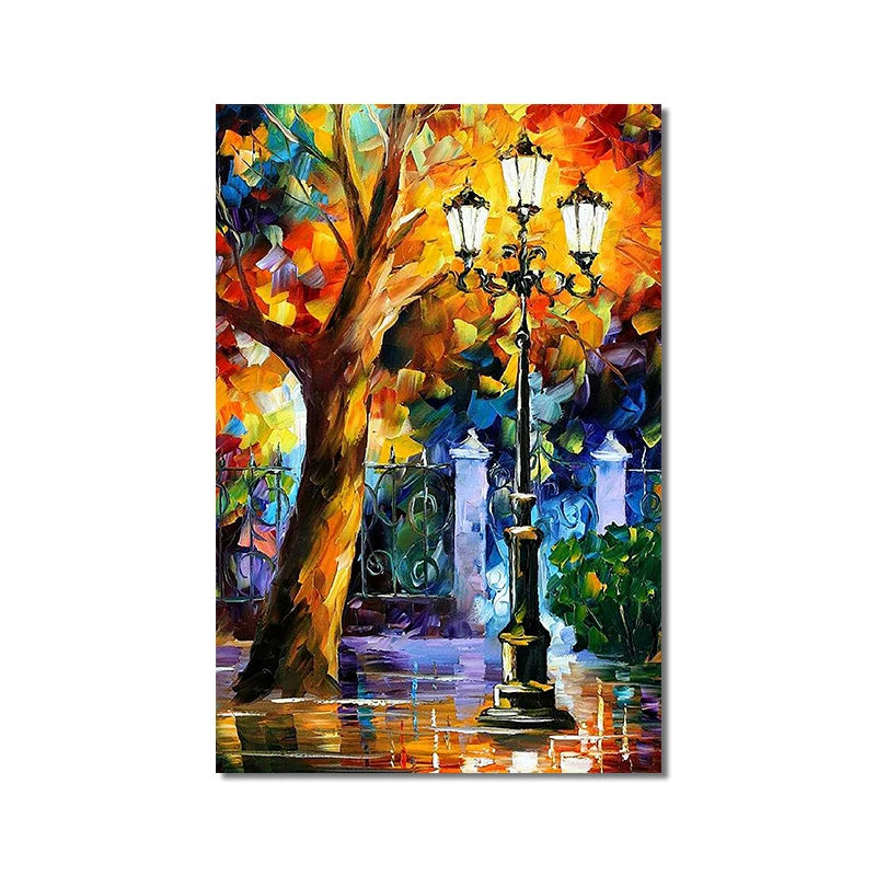 Abstract Rainy Forest Street Canvas