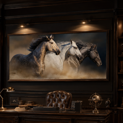 Running Wild Horses Panoramic Canvas Print
