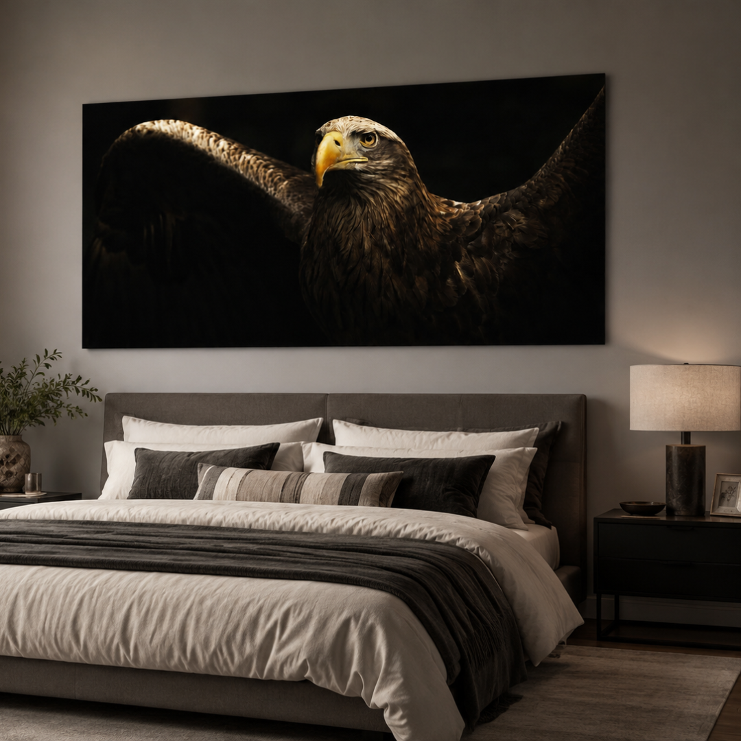 Shadow Wing Eagle Panoramic Canvas Print