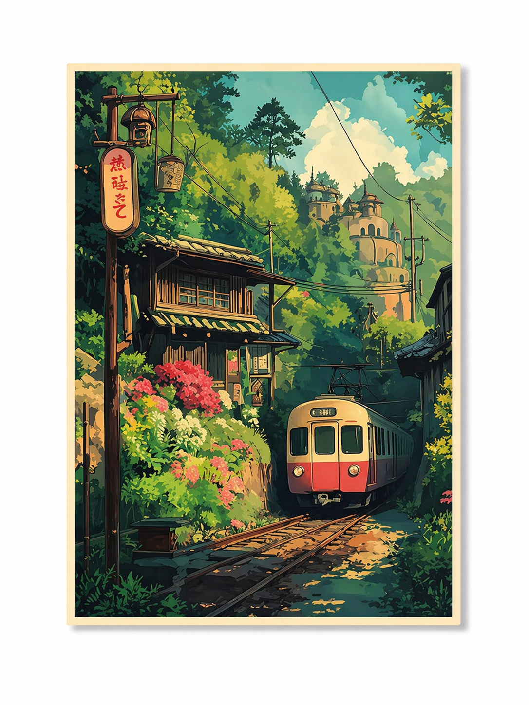 Anime Japanese Train Journey Canvas Print