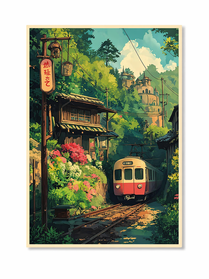 Anime Japanese Train Journey Canvas Print