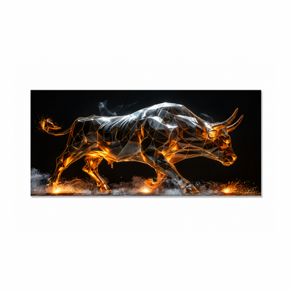 Luminous Bull 3D Effect Canvas Print