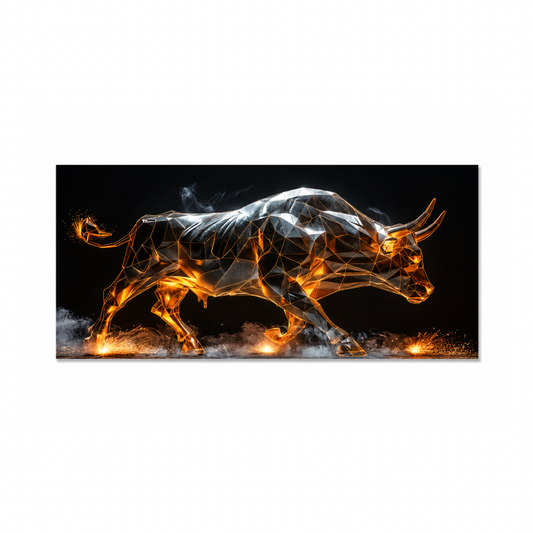 Luminous Bull 3D Effect Canvas Print