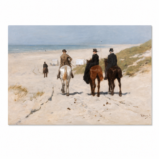 Morning Ride Along the Beach – Anton Mauve Inspired Canvas Print