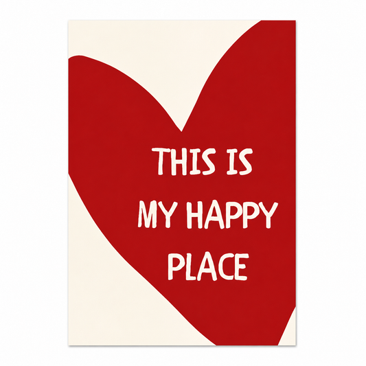 “This Is My Happy Place” Red Heart Canvas Print