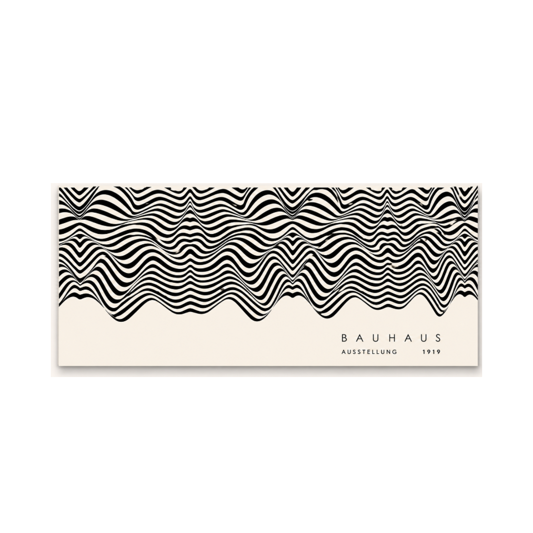 Minimalist Black & Beige Bauhaus Line Canvas