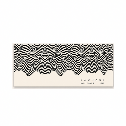 Minimalist Black & Beige Bauhaus Line Canvas