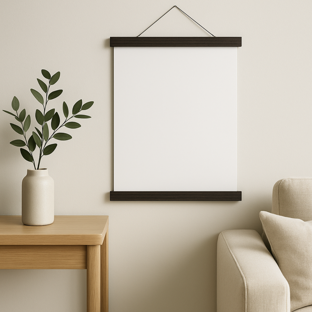 Black Wood Magnetic Poster Hanger