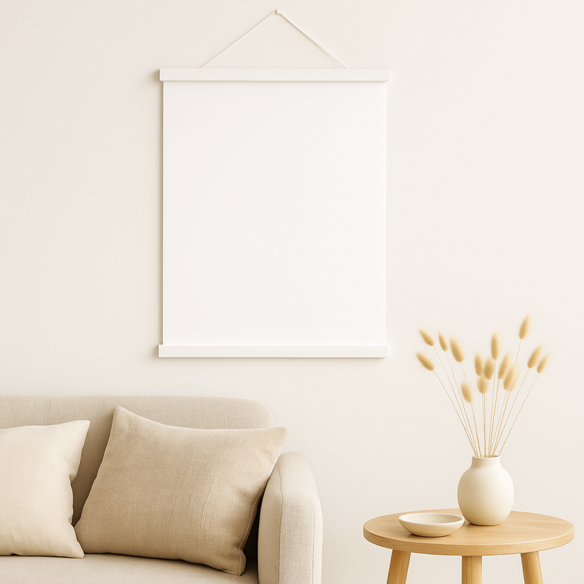 White Wood Magnetic Poster Hanger
