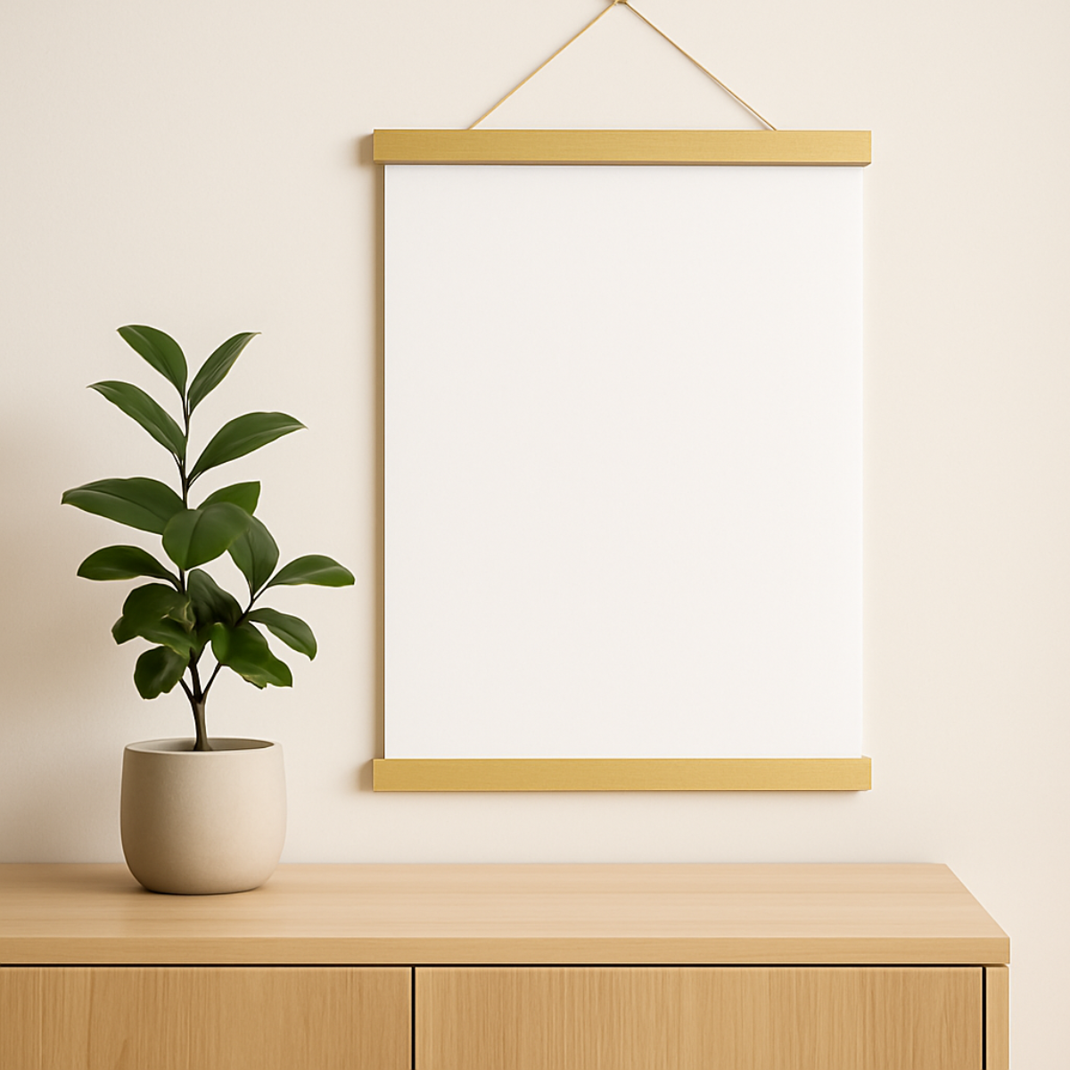 Gold Wood Magnetic Poster Hanger