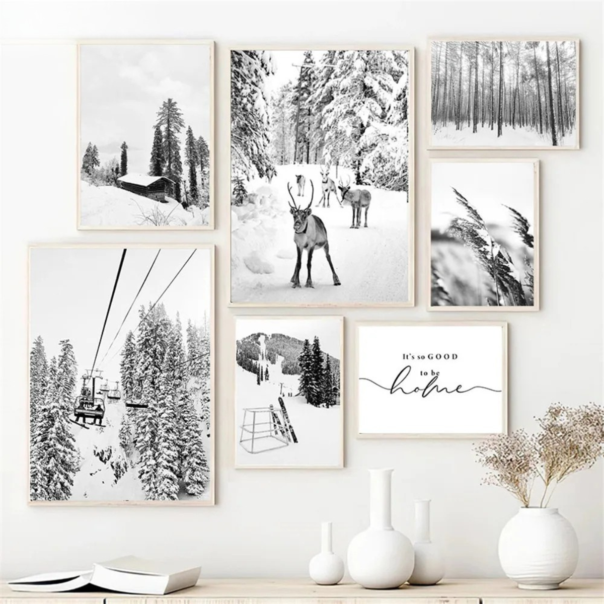 Winter Ski Scene Canvas