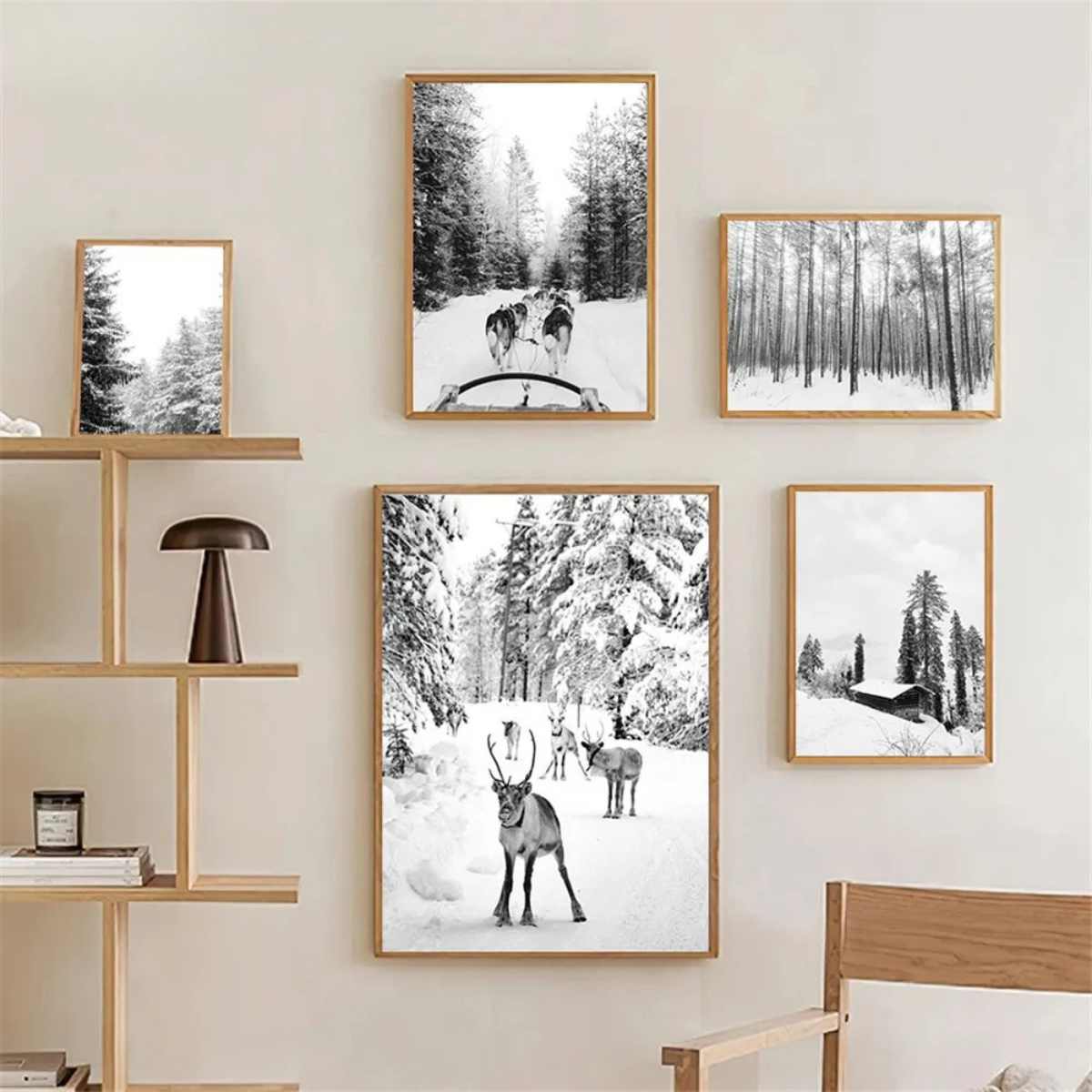 Winter Ski Scene Canvas