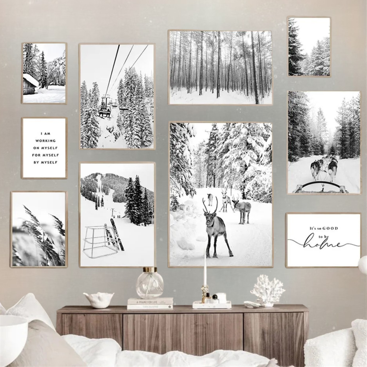 Winter Ski Scene Canvas