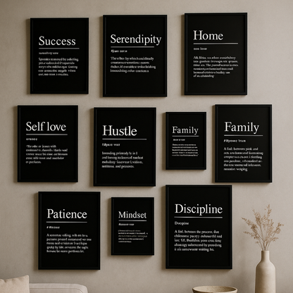 Black Minimalist Inspirational ''Success" Quote Print