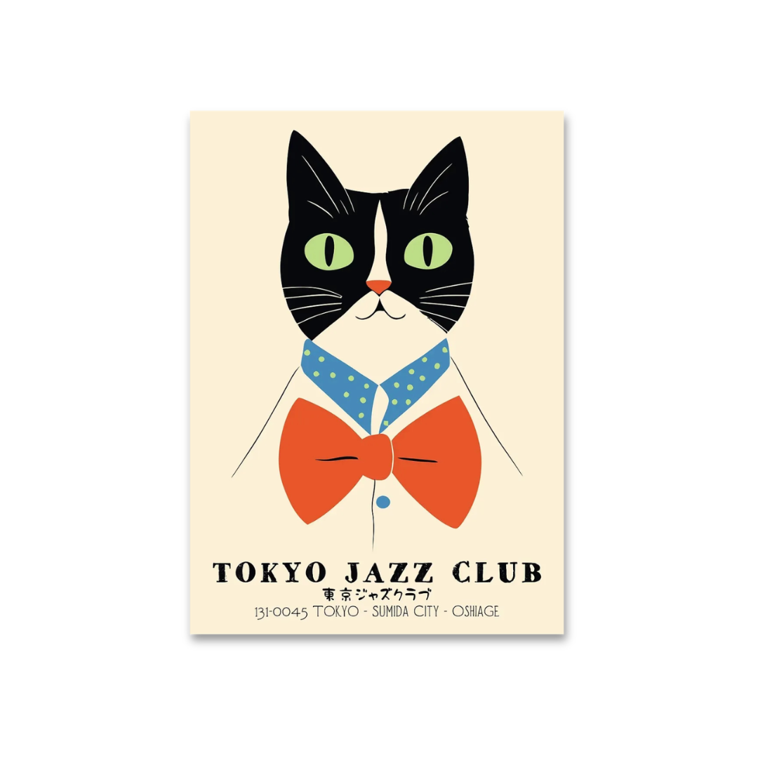 Tokyo Jazz Club Cat Canvas Print