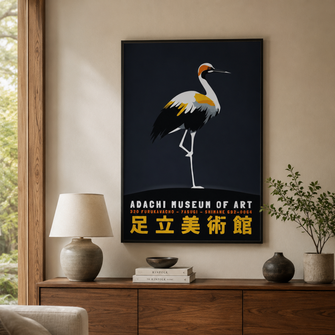 Japanese Crane Adachi Museum Canvas Print