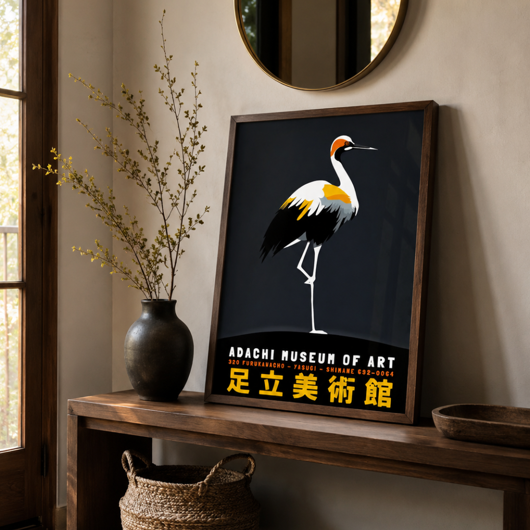 Japanese Crane Adachi Museum Canvas Print