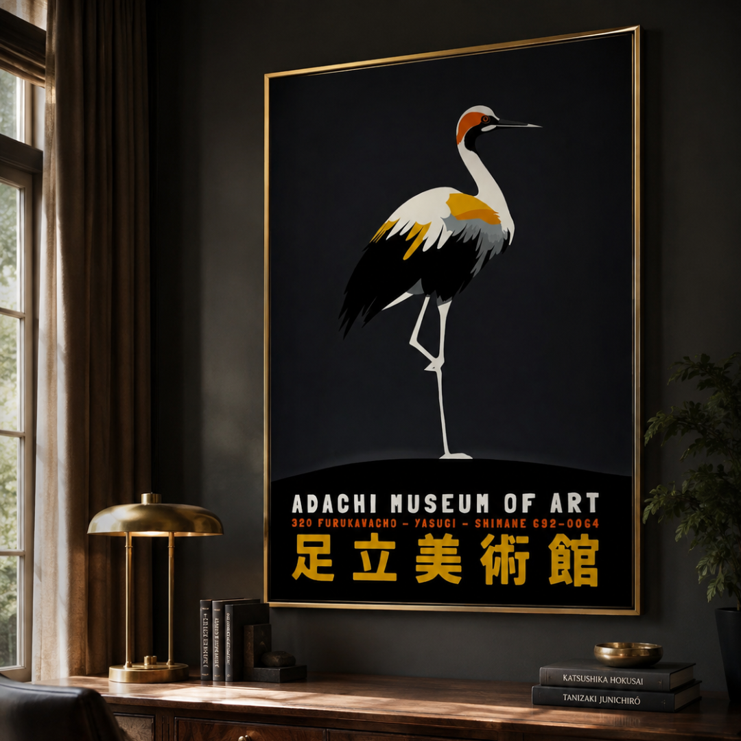 Japanese Crane Adachi Museum Canvas Print