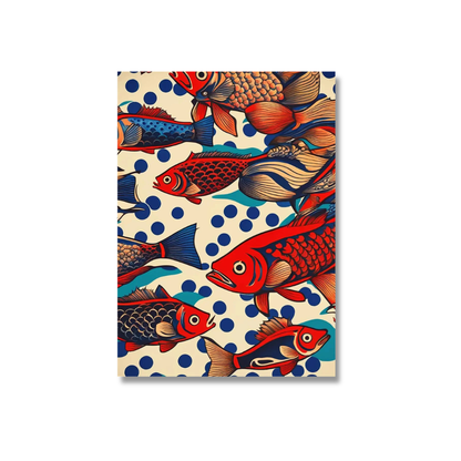 Japanese Colourful School Of Fish Canvas Print