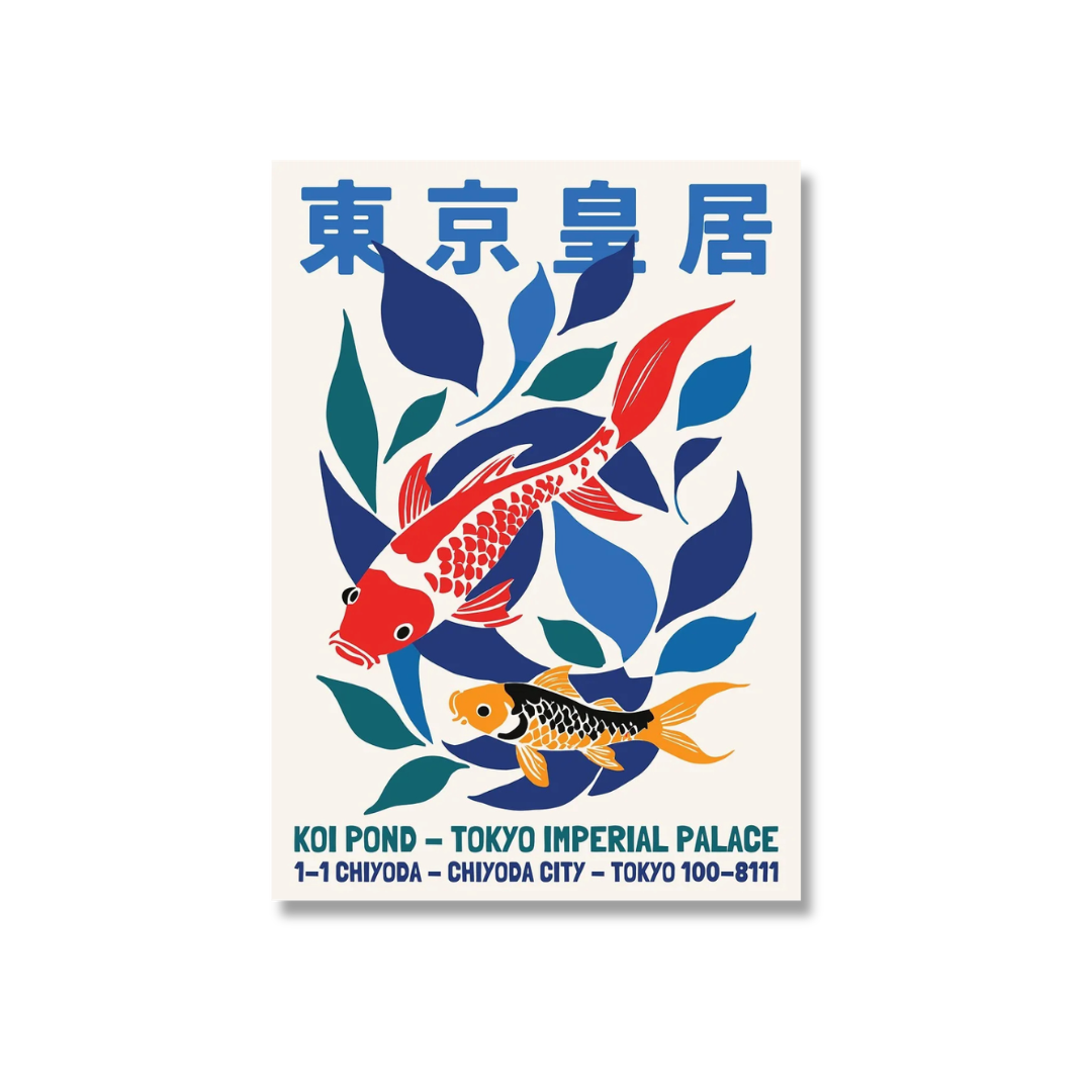 Tokyo Imperial Palace Koi Pond Canvas Print