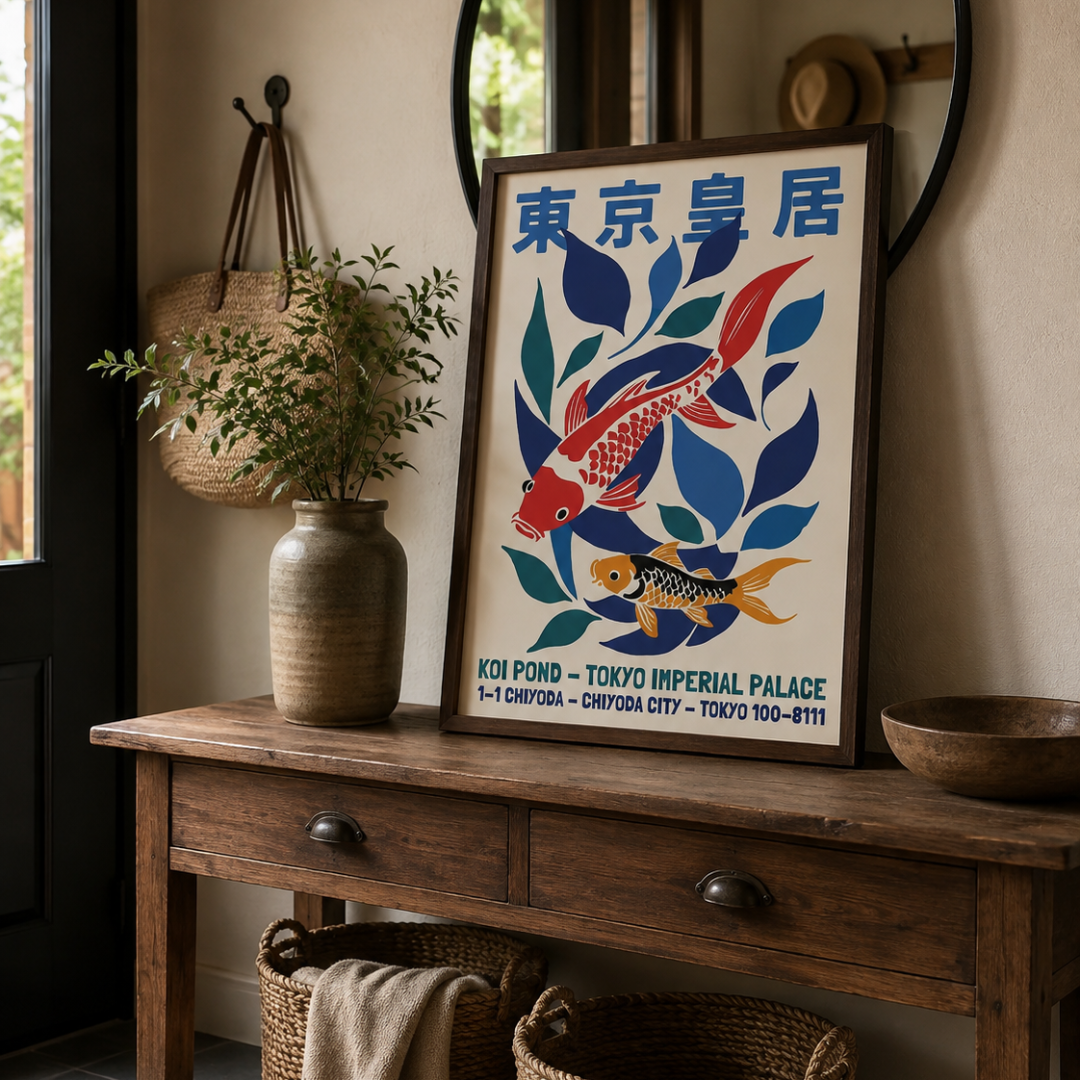 Tokyo Imperial Palace Koi Pond Canvas Print