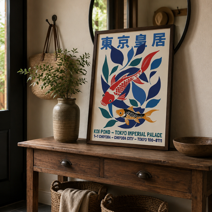 Tokyo Imperial Palace Koi Pond Canvas Print