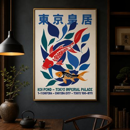 Tokyo Imperial Palace Koi Pond Canvas Print