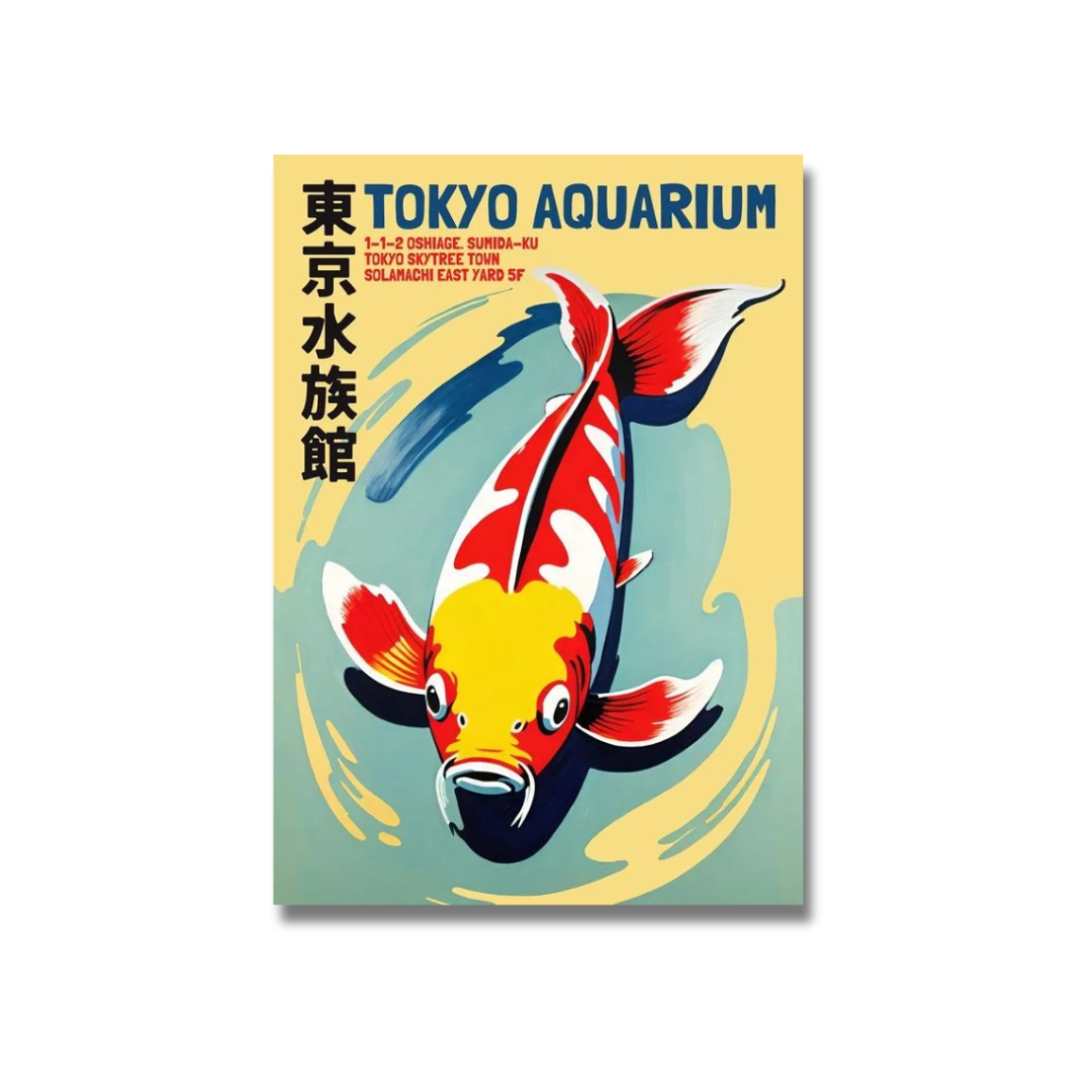 Japanese Tokyo Aquarium Koi Fish Canvas Print